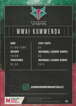 2018 Tap 'N' Play Suncorp Super Netball #72 Mwai Kumwenda Back